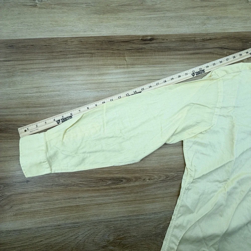 Ralph Lauren Polo Philip Mens Solid Yellow Shirt 16 34/35 Vintage 90s‎